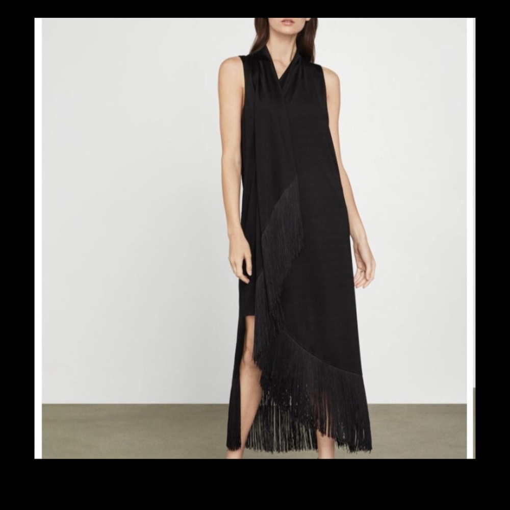NWT BCBG ASYMMETRIC FRINGE DRESS